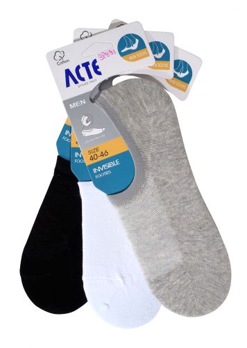 Aνδρικές κάλτσες αστραγάλου μονόχρωμες. Συσκευασία 3pack